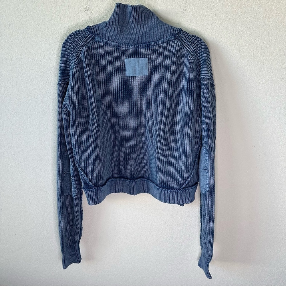 Free People Worn Thru Surplus Cardi Sparkling Blue SZ XS - Picture 7 of 7